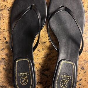 Women's Black Slip-On Sandals